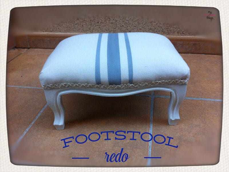 How to update easily a foot stool with some fabric and paint