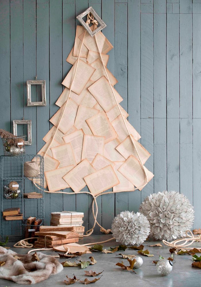DIY alternative Christmas trees made out of recycled or up cycled objects | Via www.sweethings.net