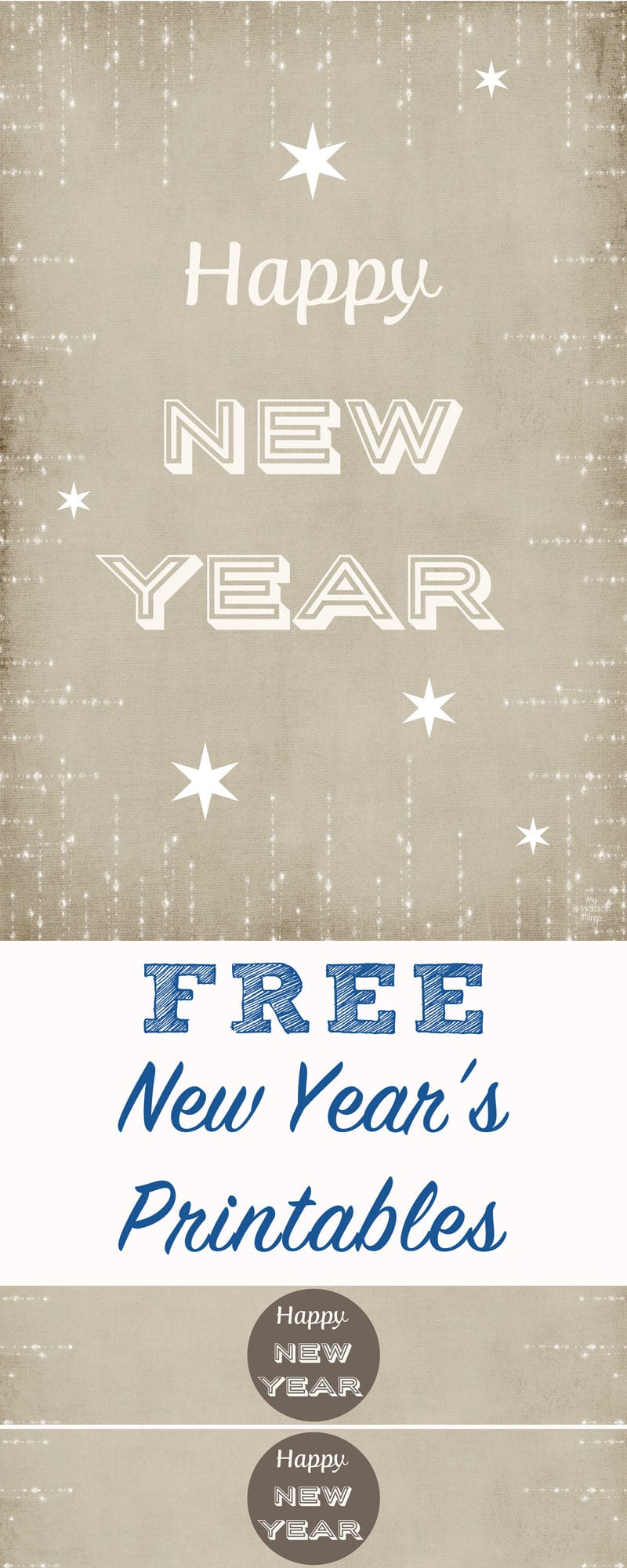 Imprimible gratis Año Nuevo 2016 | Descarga gratuita y listo para imprimir, añadiendo un toque decorativo a la fiesta | Via www.sweethings.net