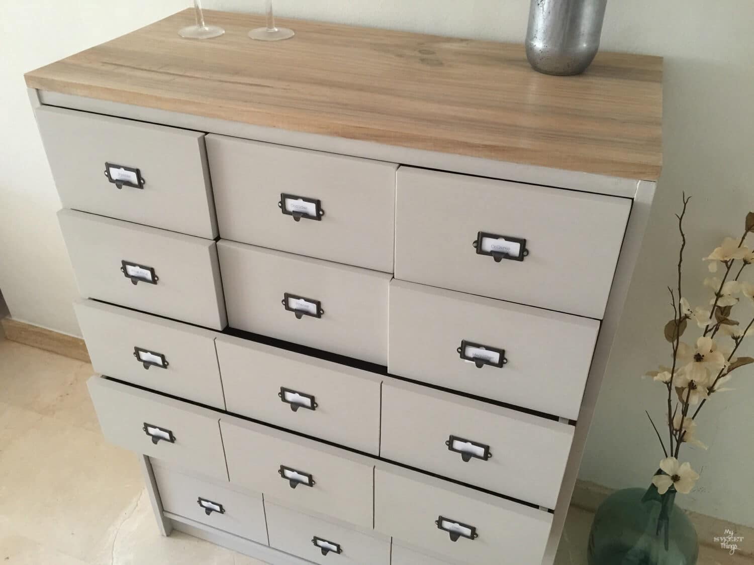 How to turn an old dresser into a faux card catalog the easy and cheap way