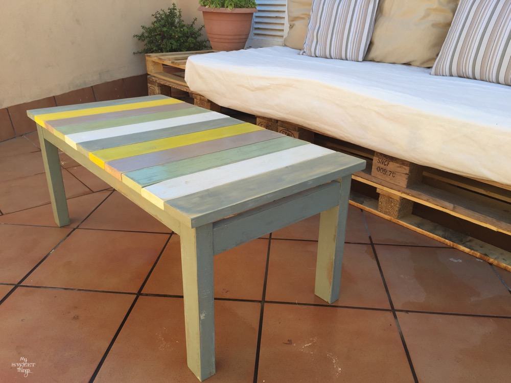 How to make a colorful wood slat table the easy way with some wood and paint 