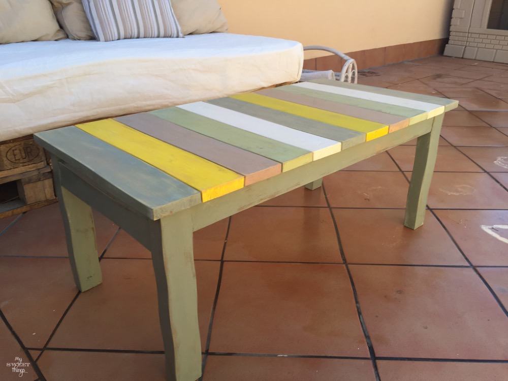 How to make a colorful wood slat table the easy way with some wood and paint 