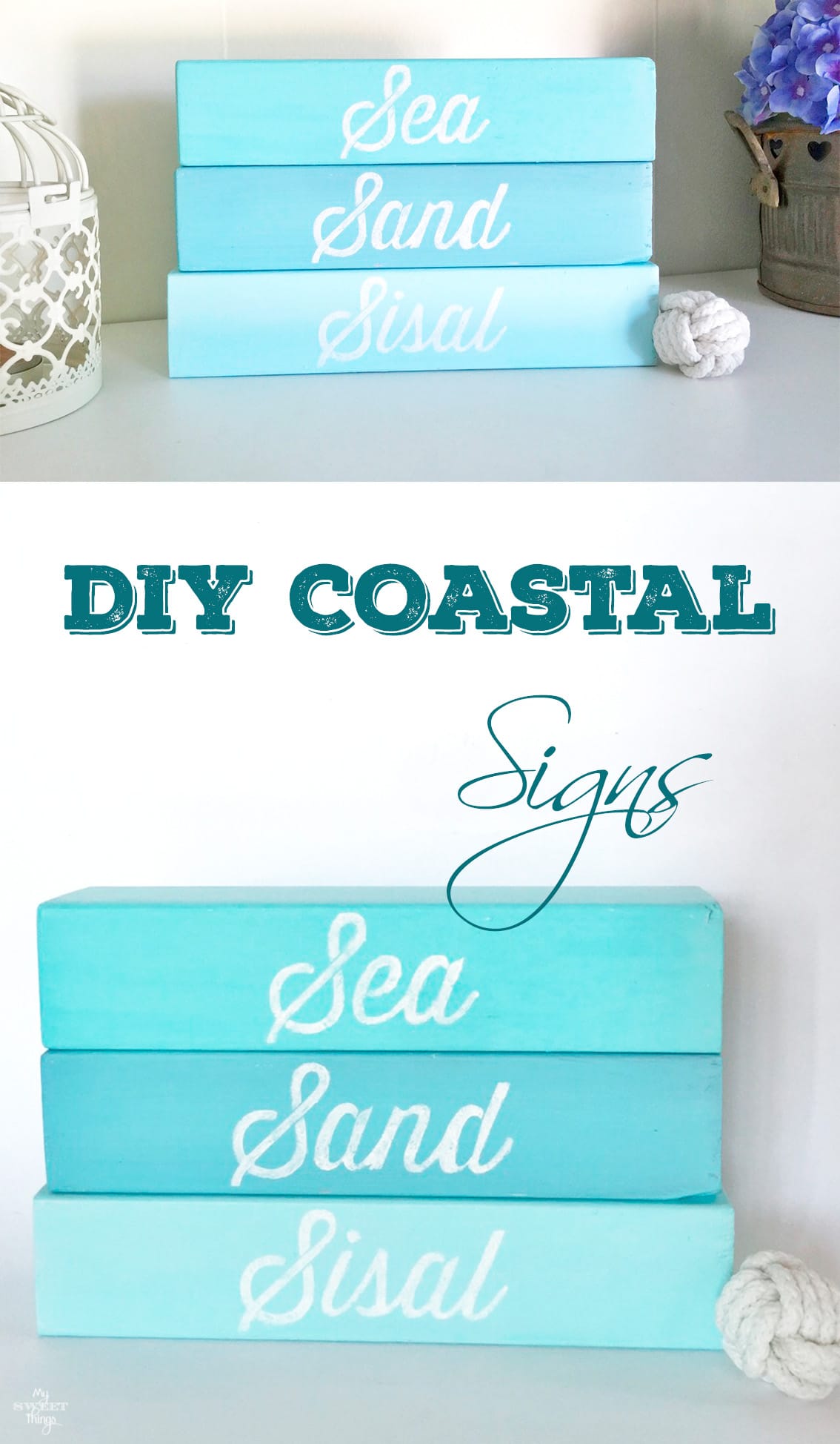 How to make your own DIY coastal signs out of some scrap wood and paint