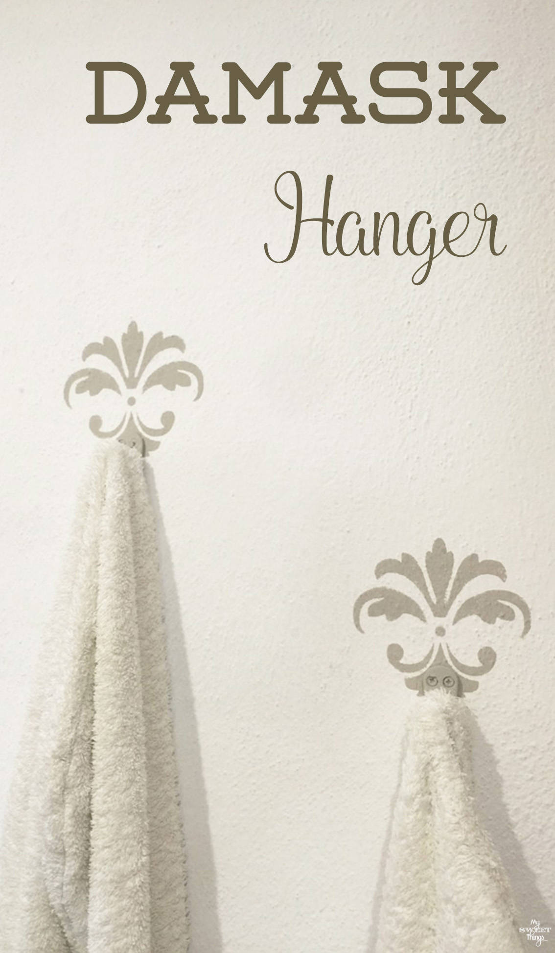 DIY damask hangers made with some paint and stencils