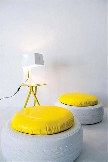 Stools · 15 Different Uses For Tires · Some easy ideas to recycle old tires · Via www.sweethings.net