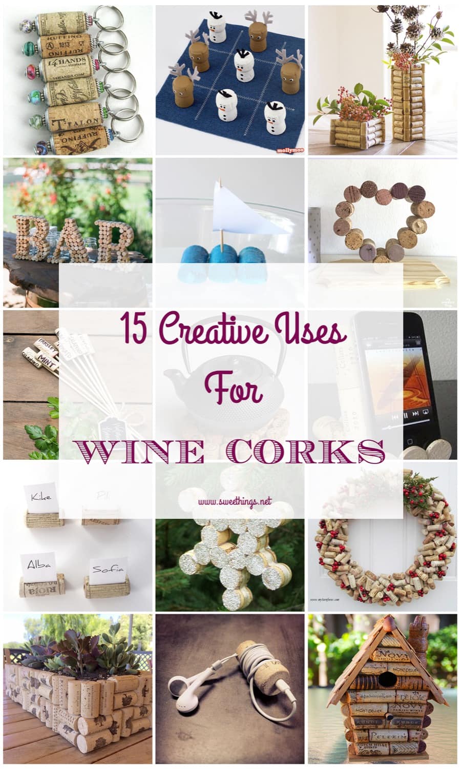 15 creative uses for wine corks · Via www.sweethings.net