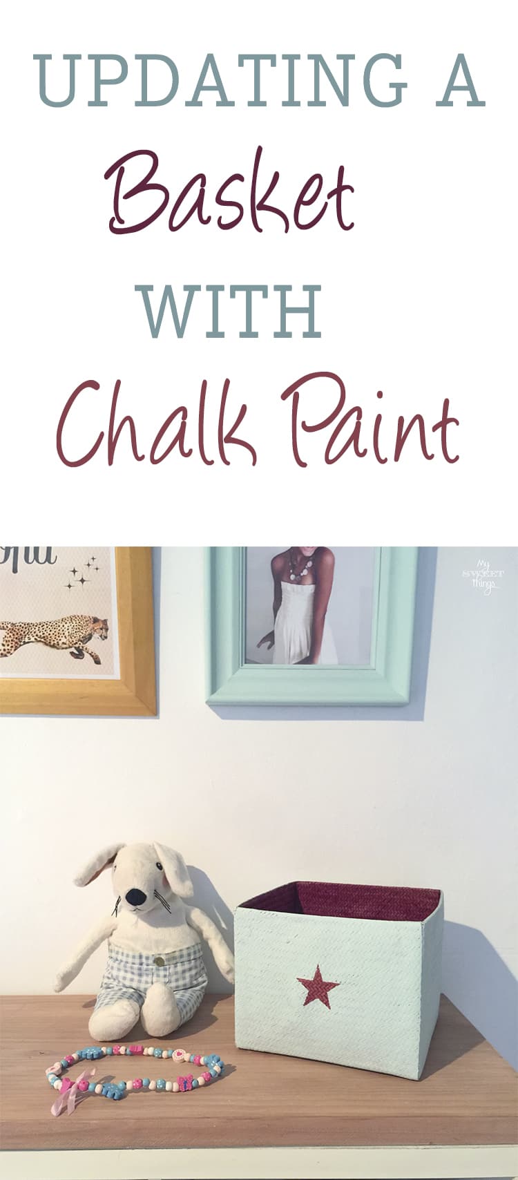 Updating a basket with chalk paint can be done easily and in less than 30 minutes and you end up with a beautiful piece of home decor  ·  Via www.sweethings.net