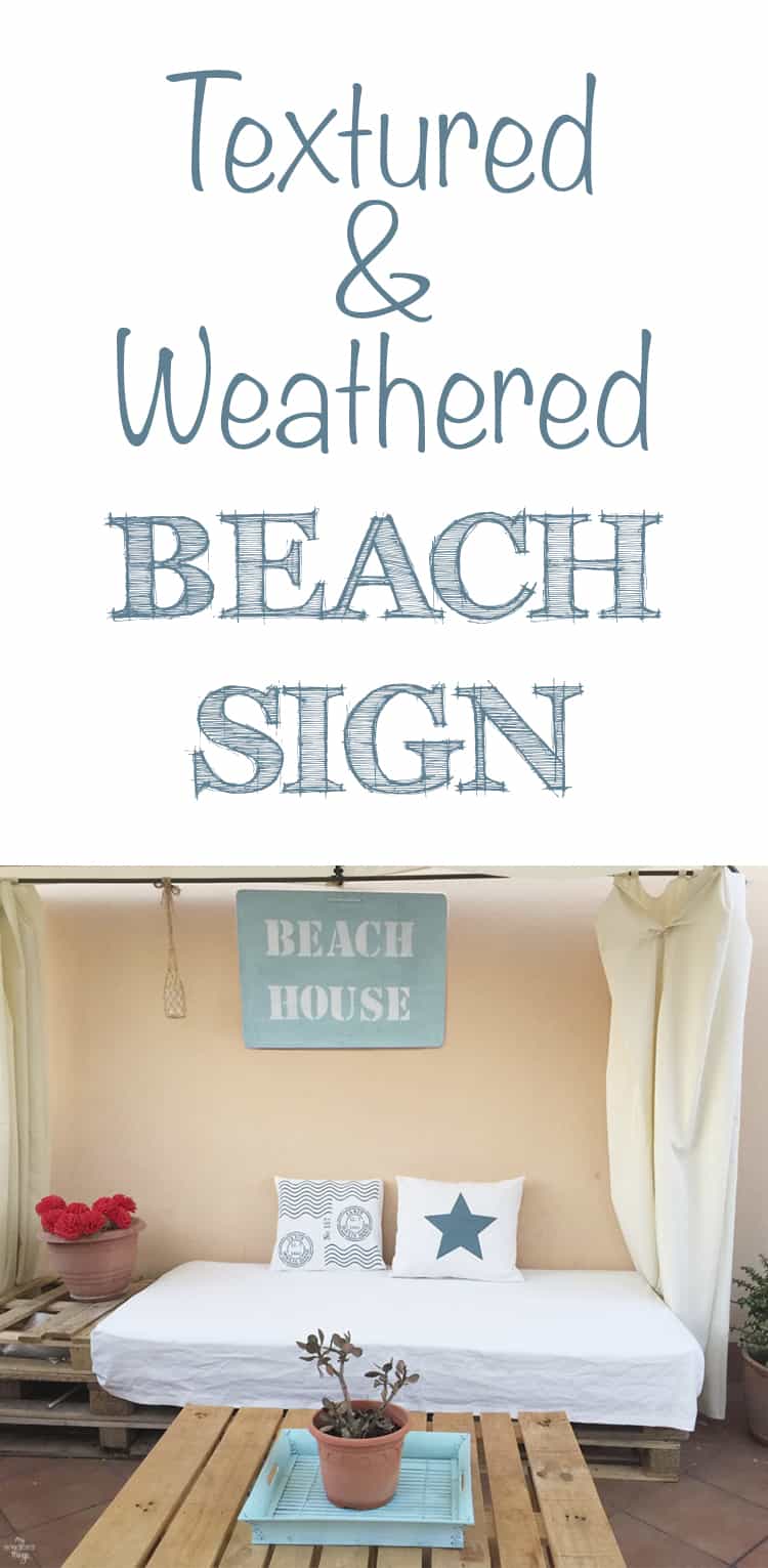 How to create a textured and weathered beach sign using paint and Saltwash · Via www.sweethings.net