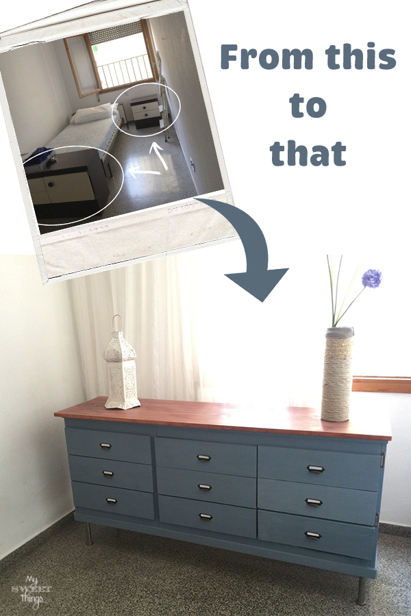 How To Upcycle Old Furniture · Room makeover ·  Federal Blue Milk Paint Dresser · Via www.sweethings.net
