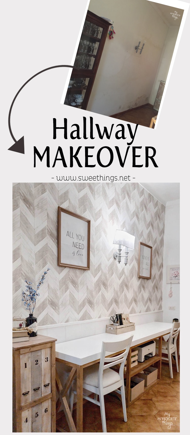 Hallway makeover on a budget · Via www.sweethings.net