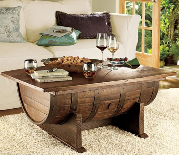 Wine barrel coffee table