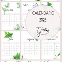Calendario 2026 gratis plantas medicinales · My Sweet Things Blog